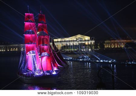 The Frigate Participated In Festivities Marks School Graduations.  Festival Scarlet Sails Celebrates
