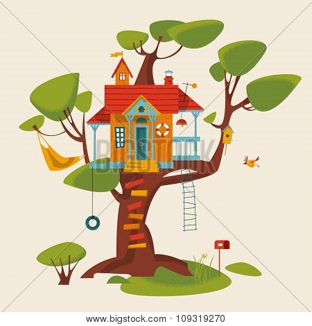 Handmade tree house for kids