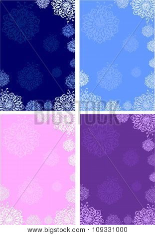 Winter background.snowflakes.flowers