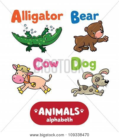 Animals alphabet or ABC.
