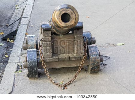 Ancient Cannon Riveted To The Pavement