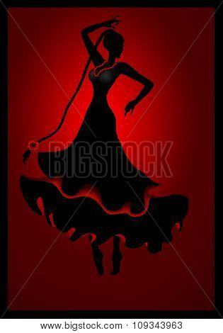 Dancing girl silhouette illustration