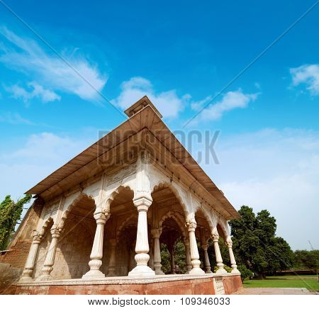 Architectural inside Lal Qila - Red Fort in Delhi, India
