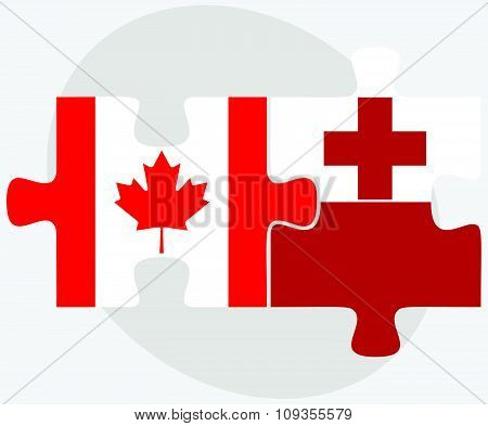Canada And Tonga Flags