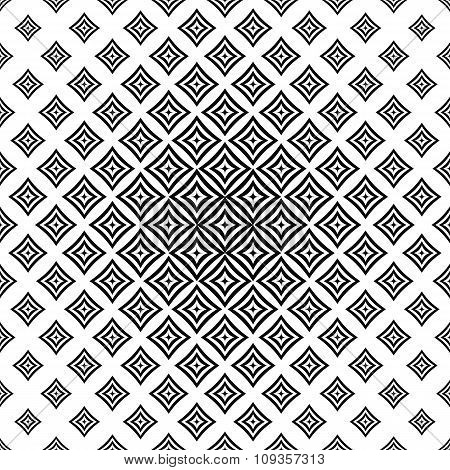 Monochrome seamless curved concentric square pattern