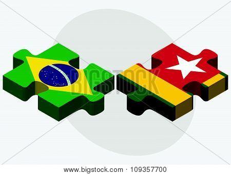 Brazil And Togo Flags