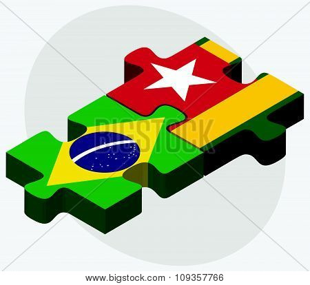 Brazil And Togo Flags