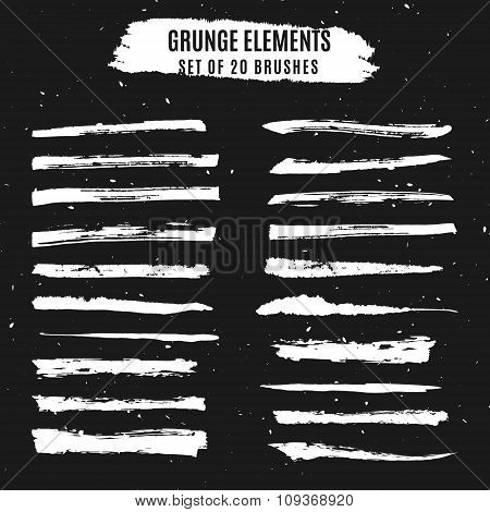 Set of Grunge Vector Brushes.