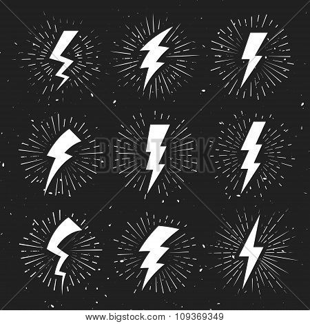 Vintage Lightning Bolt Signs.
