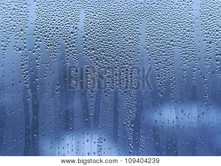 Water Drops On Glass