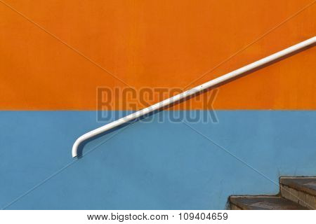 White Handrail And Stairway.