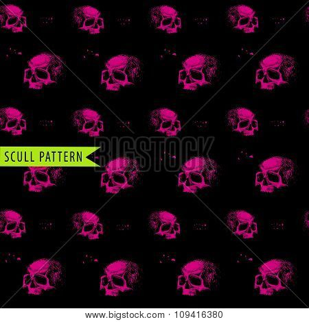 pink black skull pattern