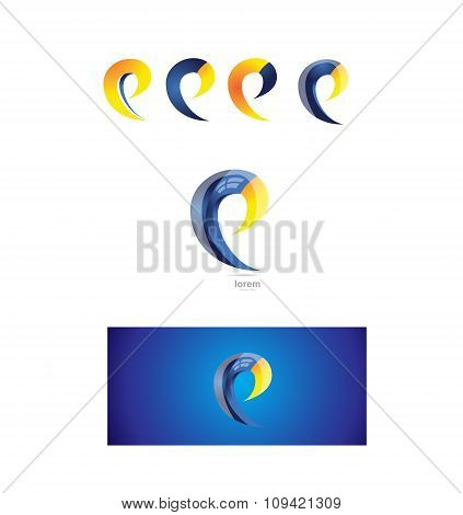 Letter E Logo Icon 3D