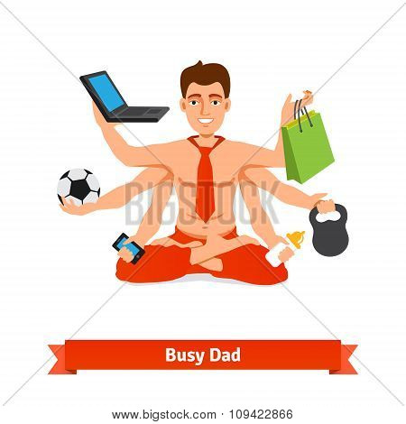 Working and taking care of baby father