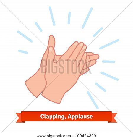 Illustration of clapping applauding hands