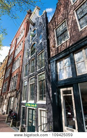 AMSTERDAMNETHERLANDS-APRIL 27: Tipical Amsterdam architecture and appartments on April 27 2015 in Amsterdam Netherlands.