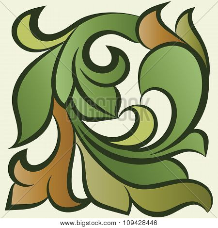 floral pattern, leaves, grass