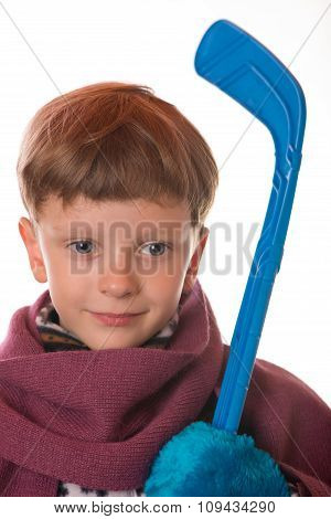Portrait Of The Boy In Warm Clothing.