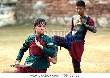 Traditional Fence Dance For Teachers Worship.