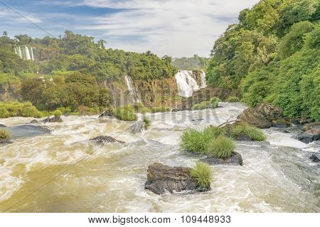 Aerial View Of Iguazu Waterfalls