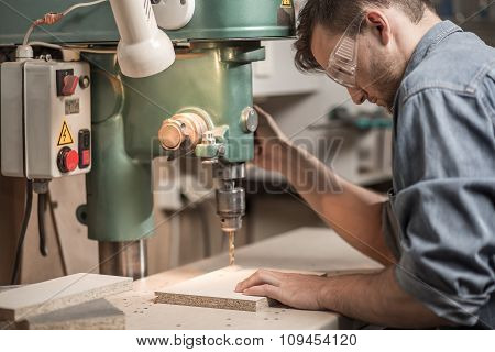 Joiner Drilling Wooden Board
