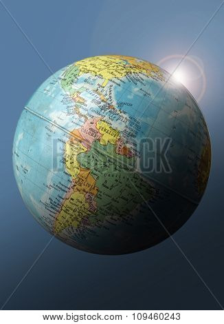 sunrise over globe