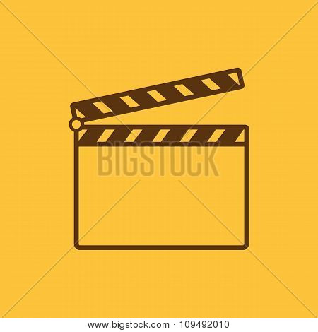 The clapper board icon. Clapper Board symbol. Flat