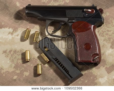 Men Load Ammo In The Clip Makarov Pistol