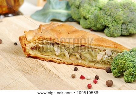 Pie with broccoli