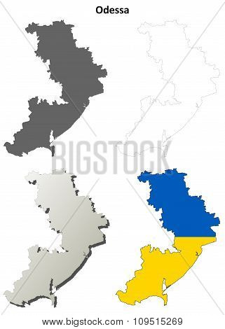 Odessa blank outline map set