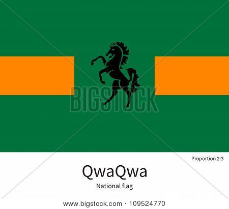 National flag of QwaQwa with correct proportions, element, colors