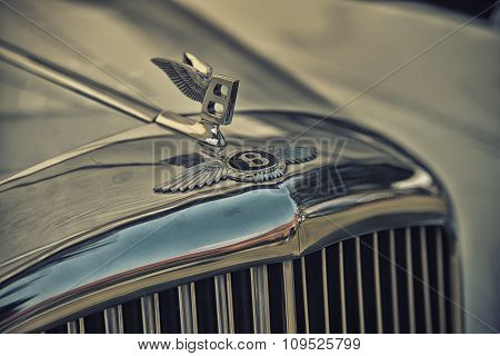 Sleza, Poland, August 15, 2015: Close Up On Bentley Sing On  Motorclassic Show On August 15, 2015 In