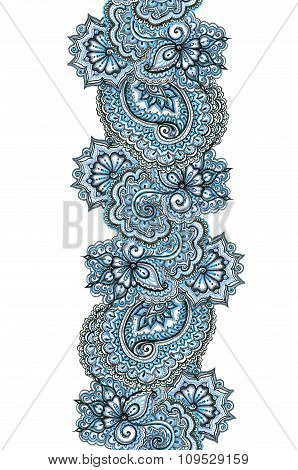 Marker painted ornate border. Repeating ornamental frame