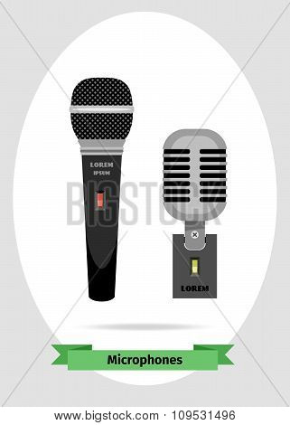 Microphones vector isolated
