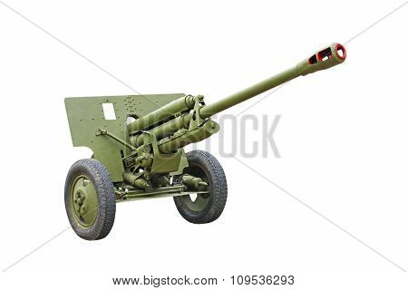 The 76-mm Russian Division Cannon Gun From Wwii.isolated.