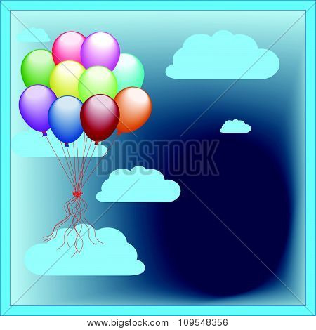 Hot Air Balloon And Clouds