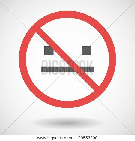 Forbidden Vector Signal With A Emotionless Text Face