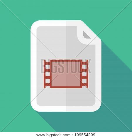 Long Shadow Document Vector Icon With A Film Photogram