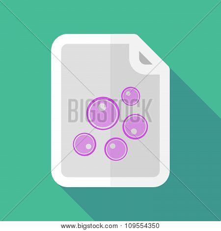 Long Shadow Document Vector Icon With Oocytes