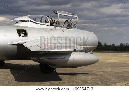 Hradec Kralove, Czech Republic - September 5: Jet Fighter Aircraft Mikoyan-gurevich Mig-15 Developed