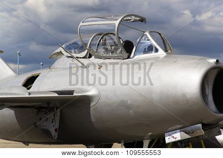 Hradec Kralove, Czech Republic - September 5: Jet Fighter Aircraft Mikoyan-gurevich Mig-15 Developed