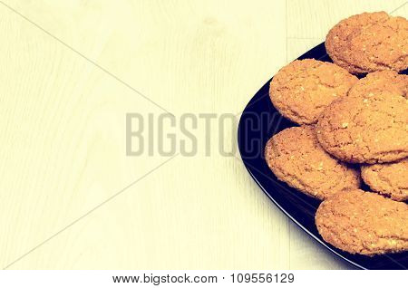 Cookies On A Wooden Background
