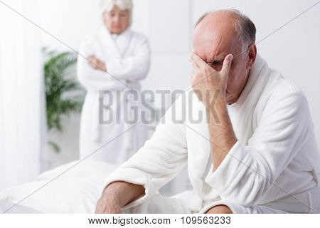 Despair Old Man In Bedroom