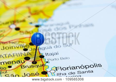 Brusque pinned on a map of Brazil