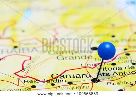 Caruaru pinned on a map of Brazil