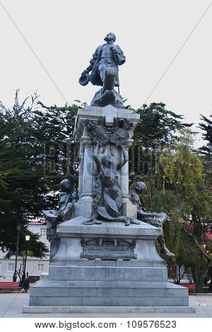 Memorial to Ferdinand Magellan in Punta Arenas, Chile