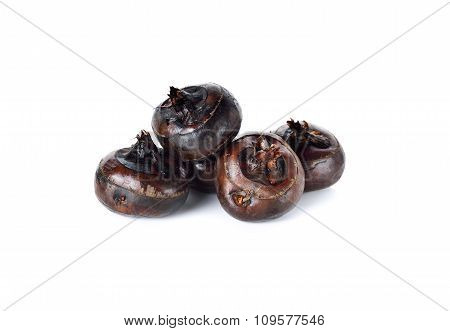 Whole Chinese Water-chestnut Or Water-nut On White Background