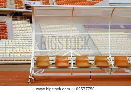 Reserve and staff bench in Rajamangala Stadium