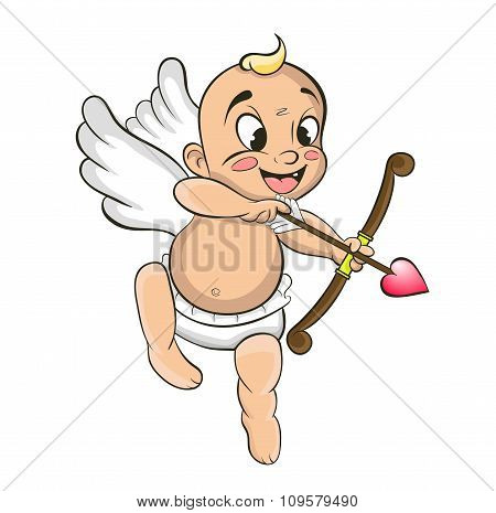Funny Little Cupid Aiming At Someone