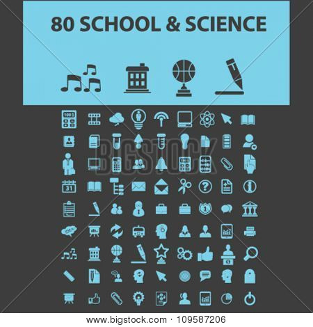 school, learning, education, icons, signs vector concept set for infographics, mobile, website, application
